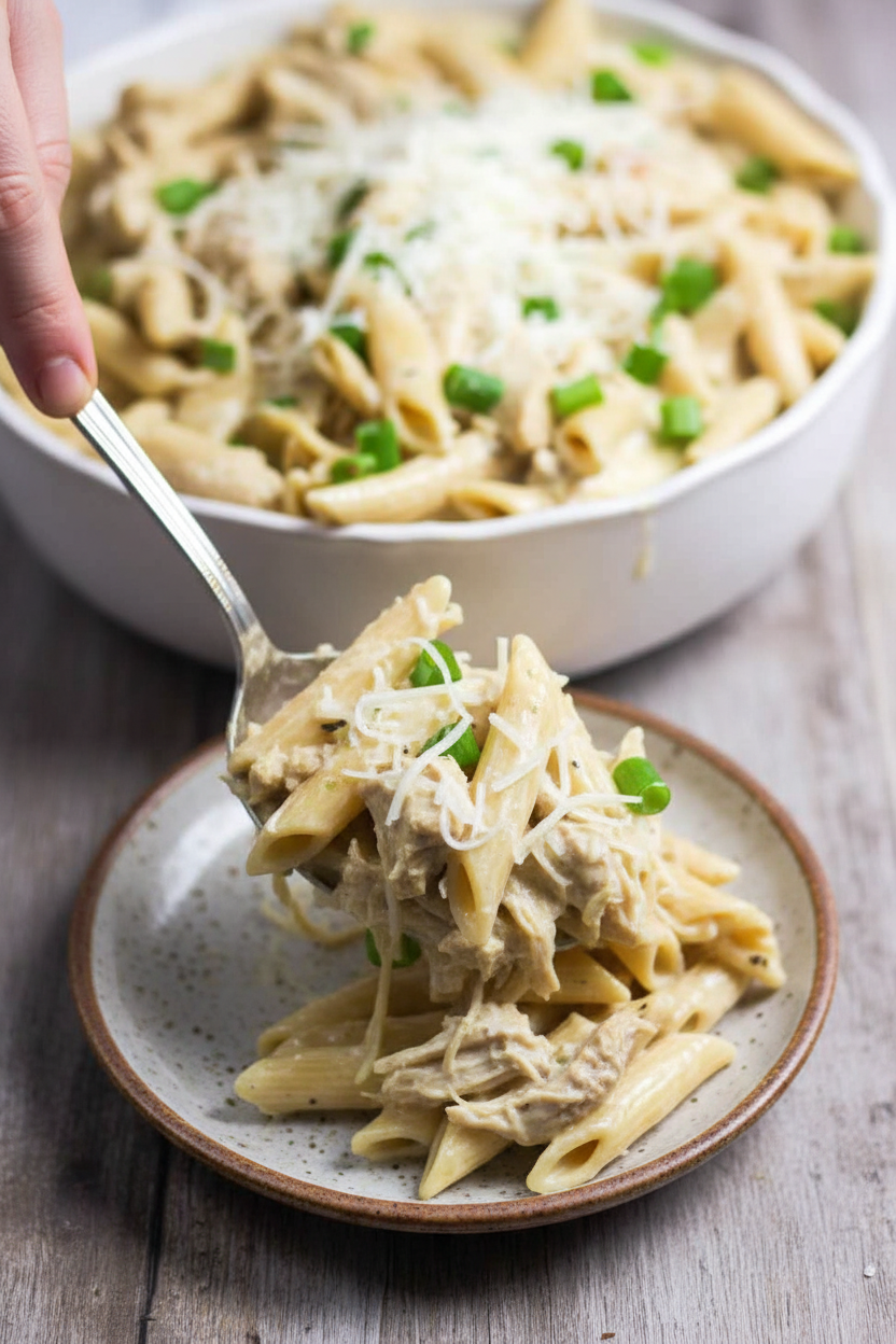 Instant Pot Creamy Garlic Chicken Pasta