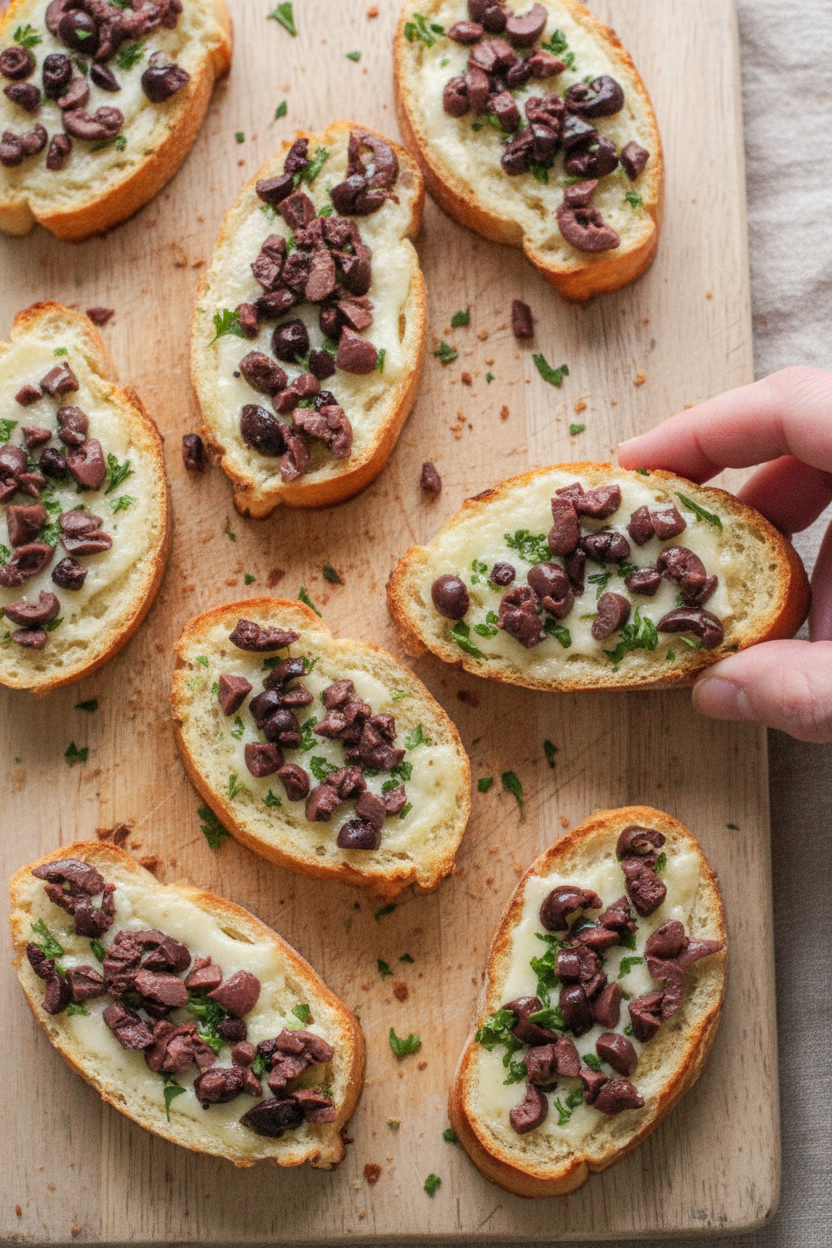 Kalamata Olive and Brie Crostini