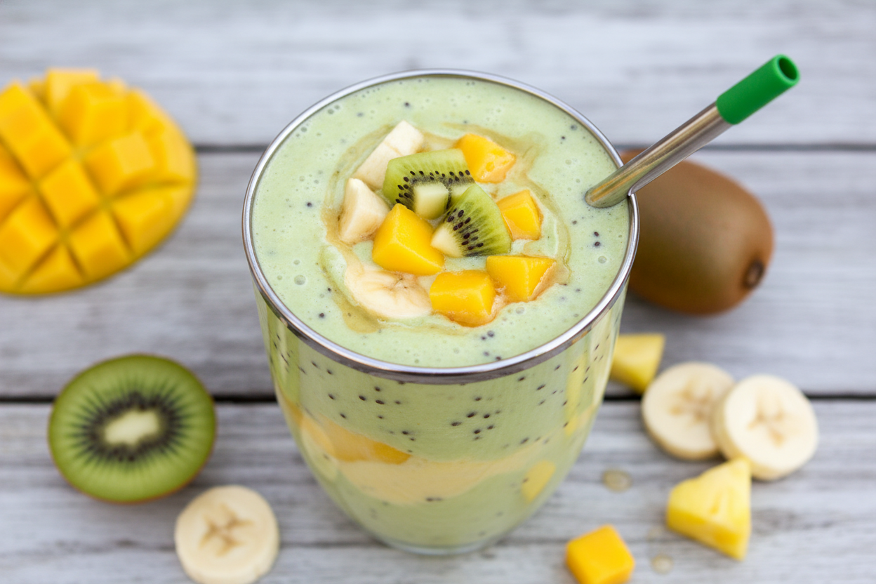 Kiwi Tropical Smoothie – Cold, Refreshing, Delicious!: Kiwi Tropical Smoothie Cold Refreshing Delicious