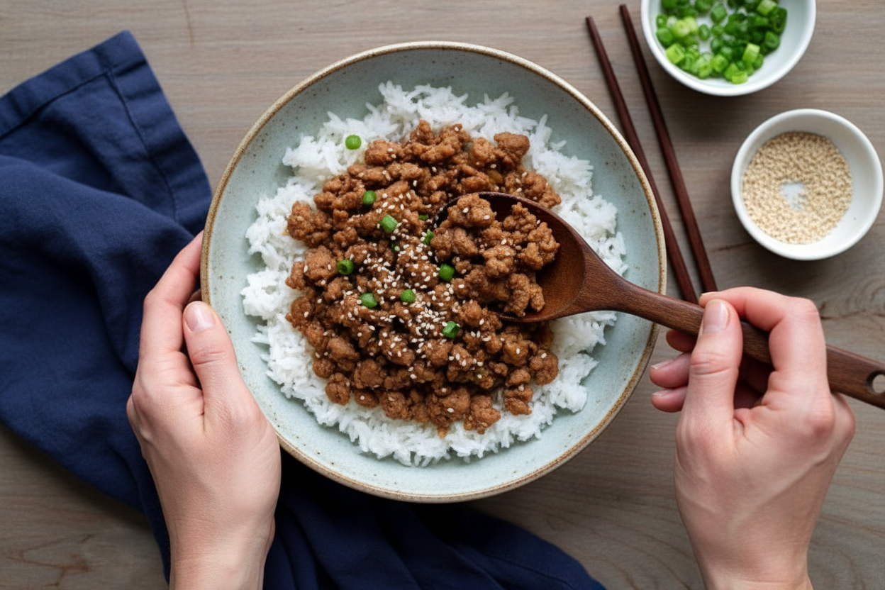 Korean Ground Turkey & Rice Bowls - The Schmidty Wife