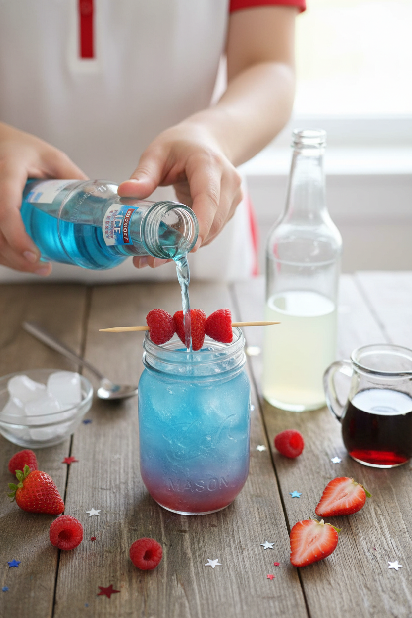 Layered Red White & Berry Lemonade.