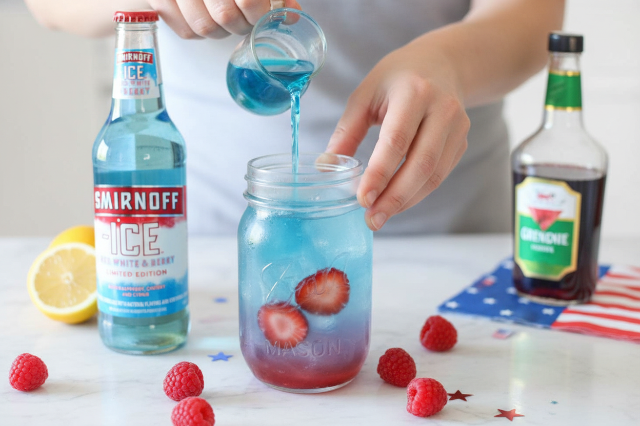 Layered Red White & Berry Lemonade.