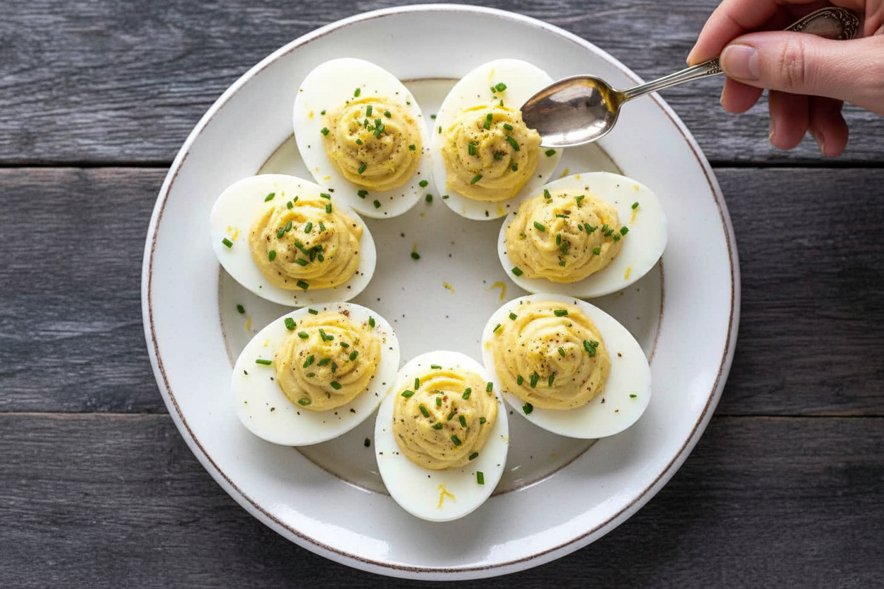 Lemon Pepper Deviled Eggs