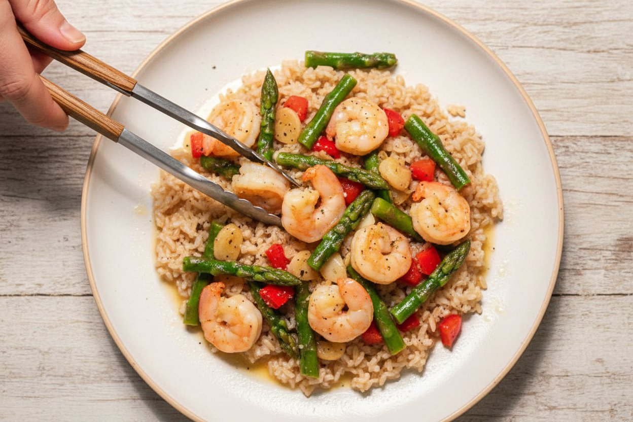 Meyer Lemon-Garlic Shrimp & Asparagus