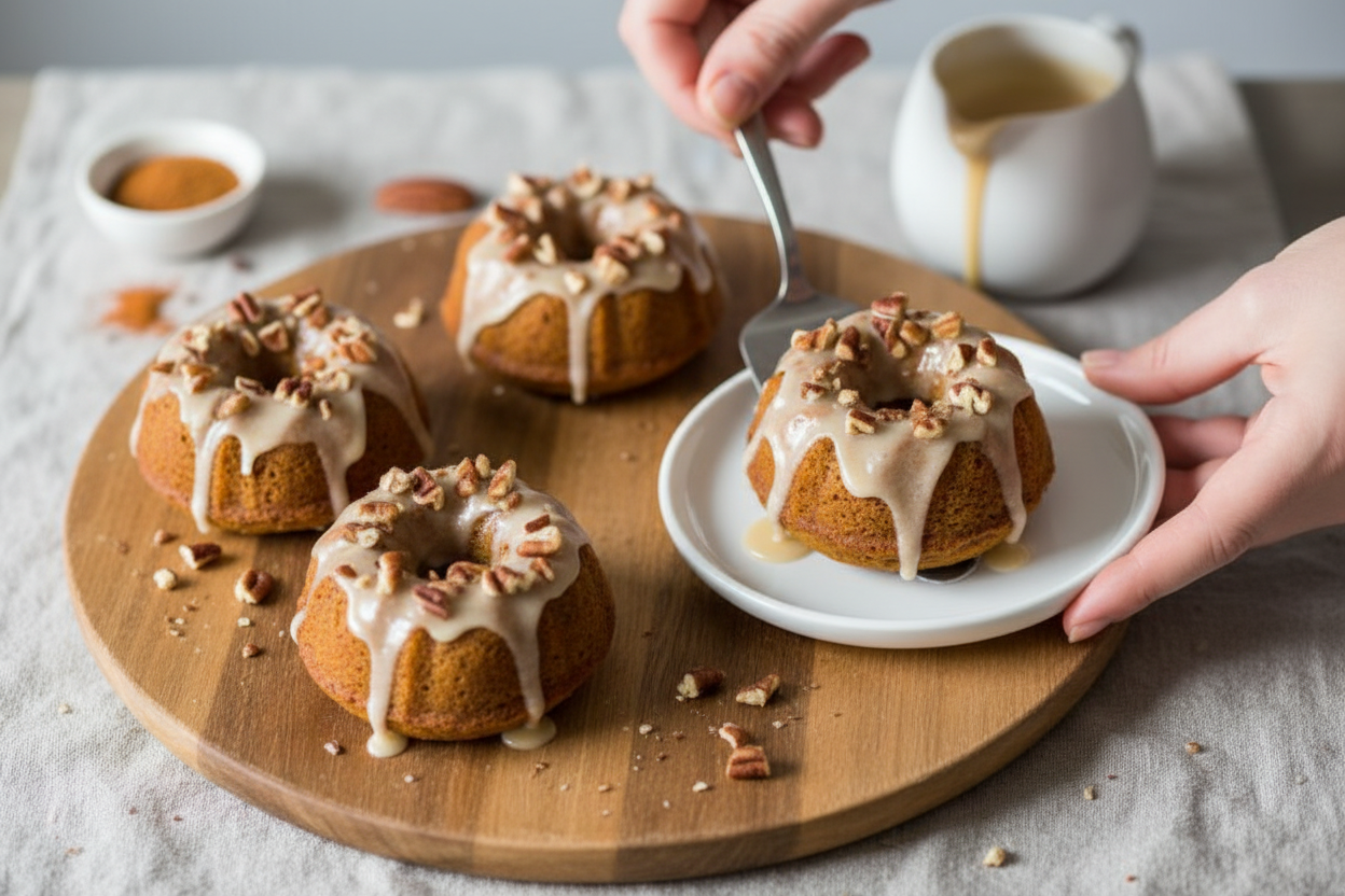 Mini Pumpkin Cakes with Spiced Buttermilk Glaze