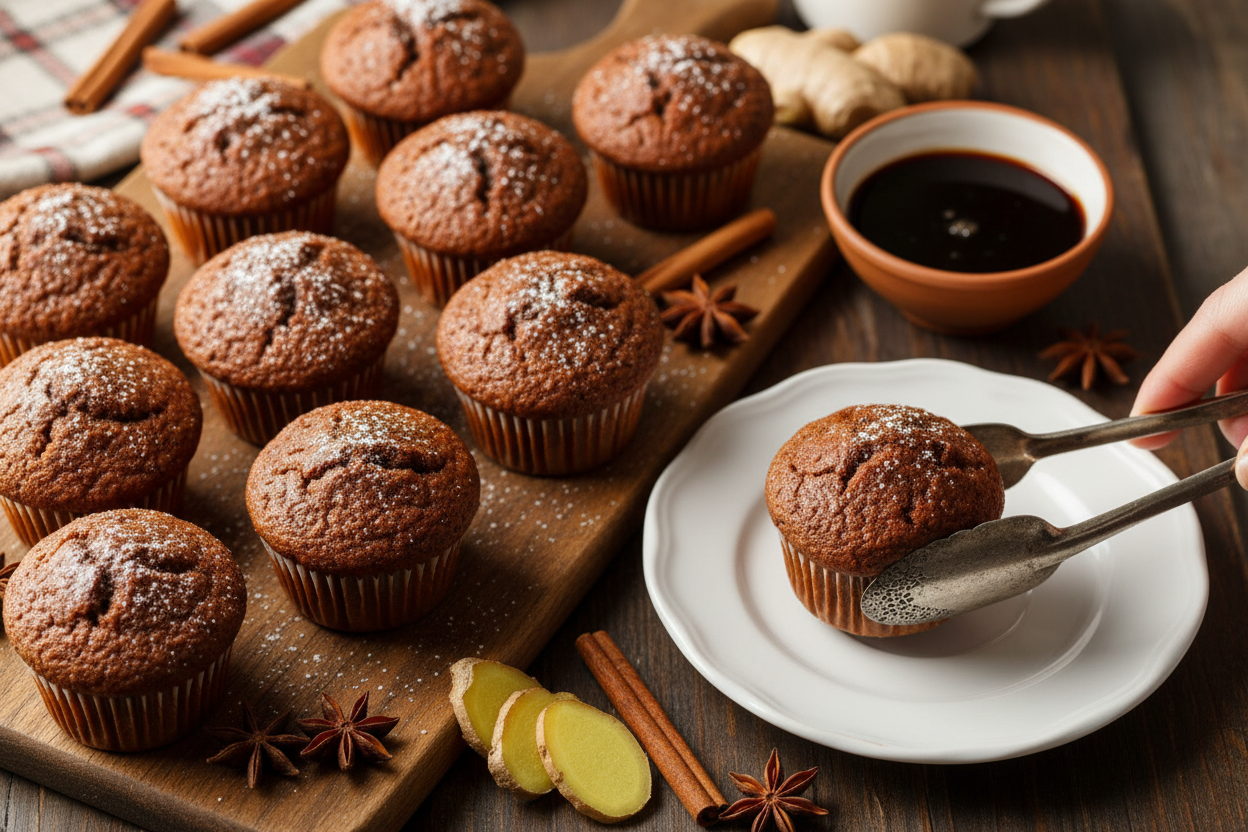 Moist Spiced Gingerbread Muffins Recipe