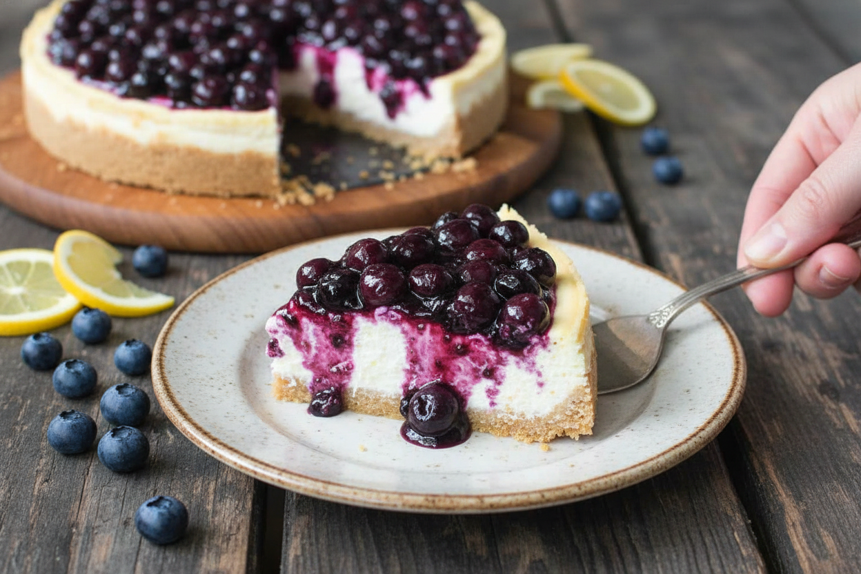 No-Bake Blueberry Lemon Cheesecake