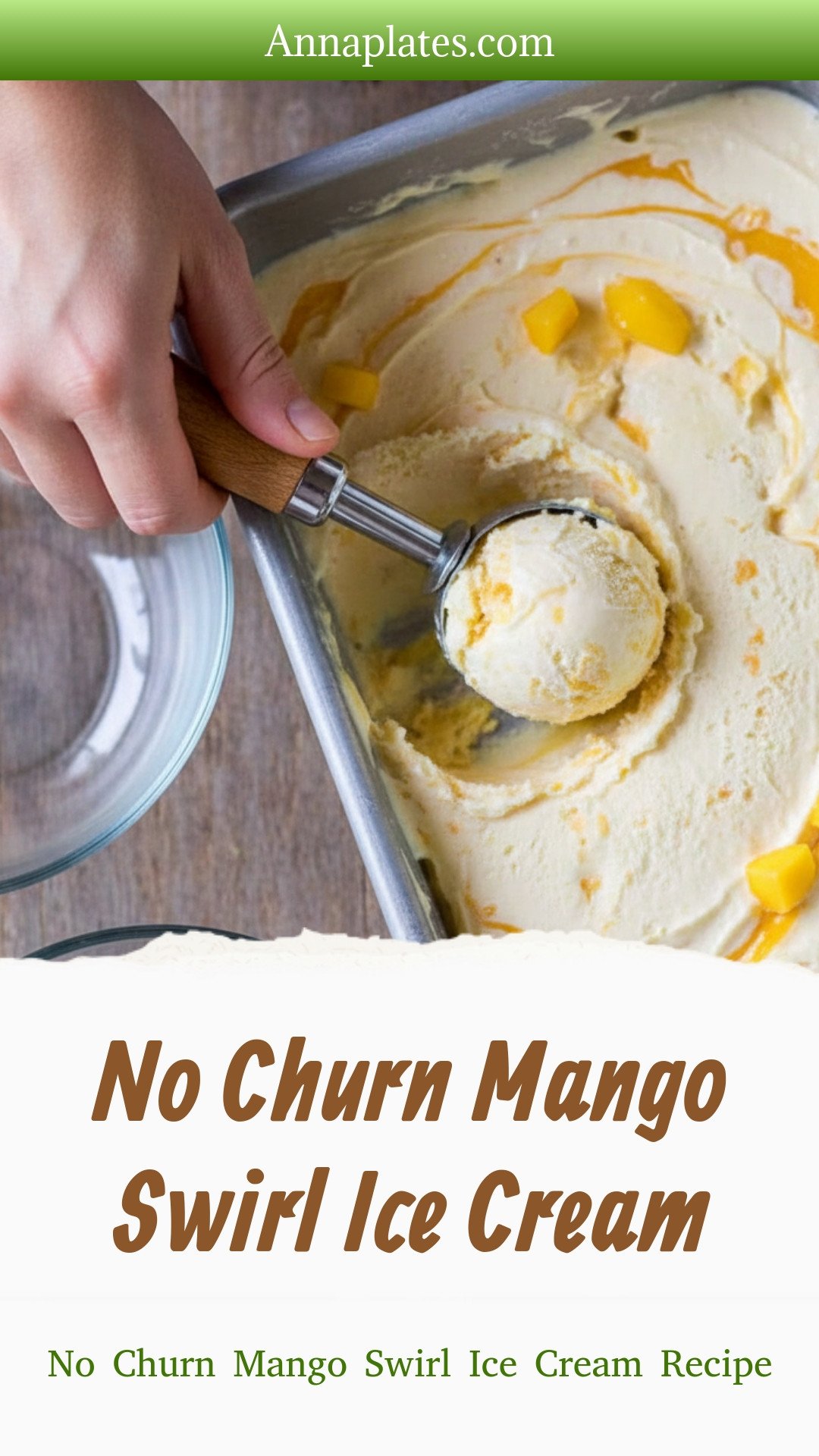No Churn Mango Swirl Ice Cream