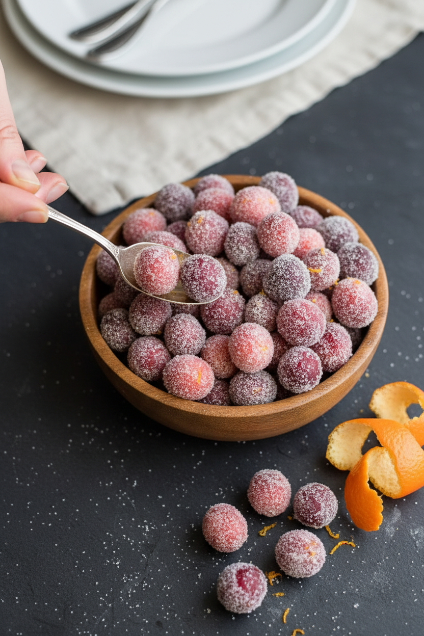 Orange Zest Sugared Cranberries - The Schmidty Wife