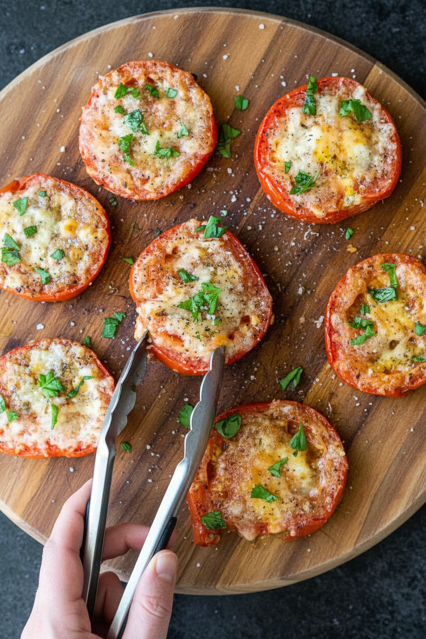 Garlic Cheese Oven Baked Tomatoes