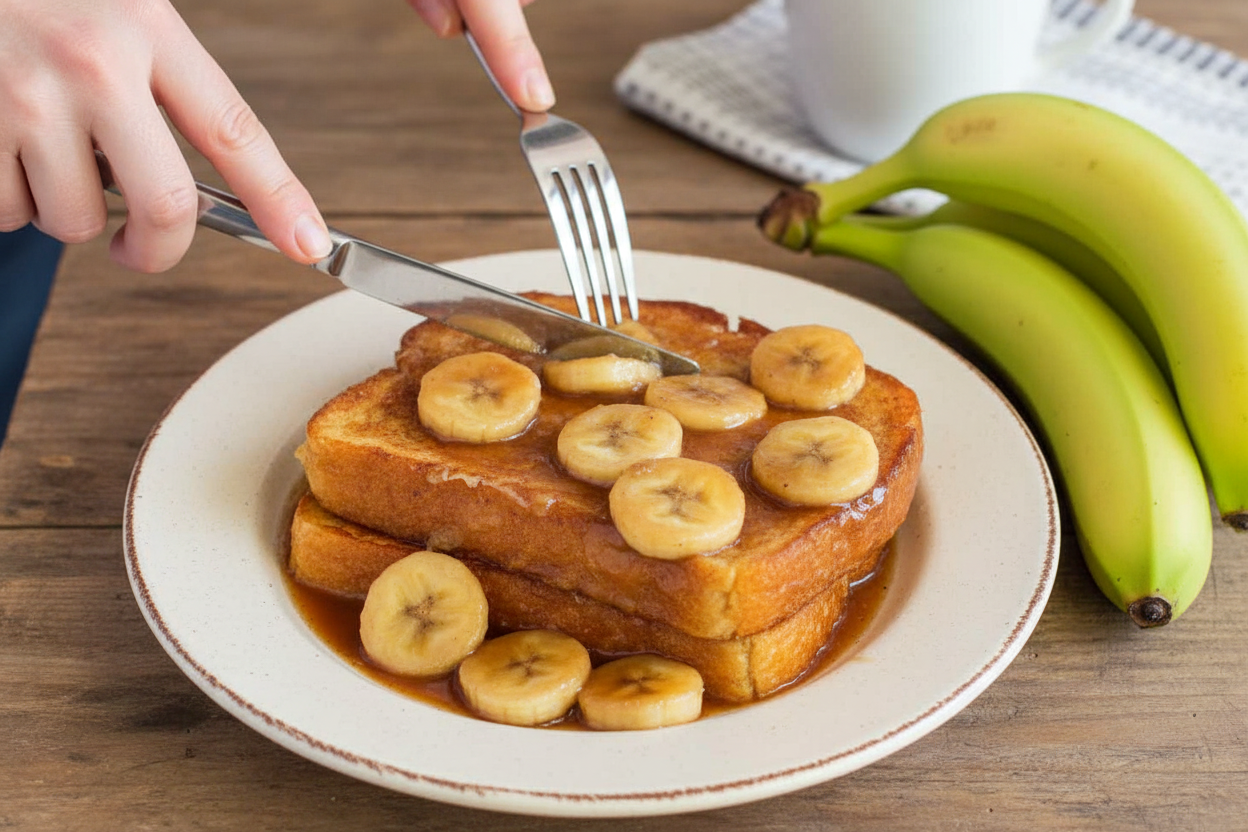 Overnight Bananas Foster French Toast