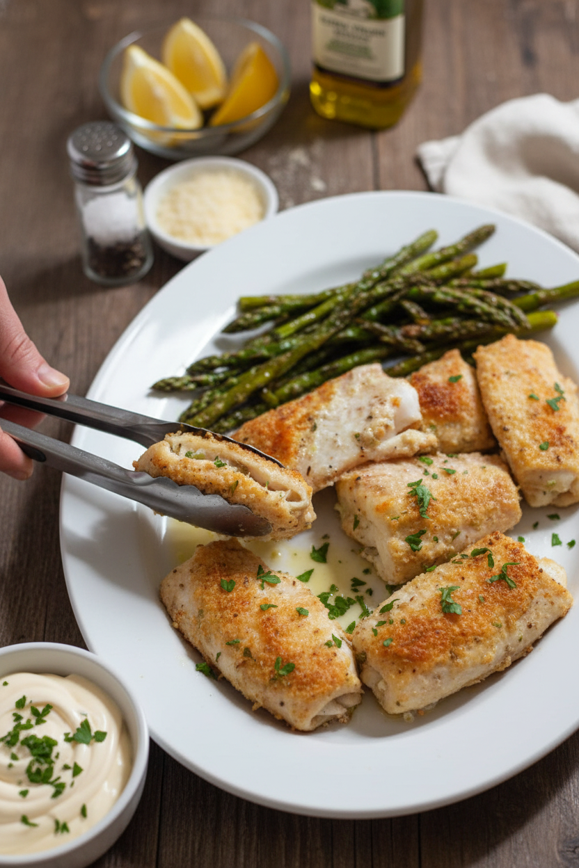 Parmesan Tilapia Roll Up Recipe