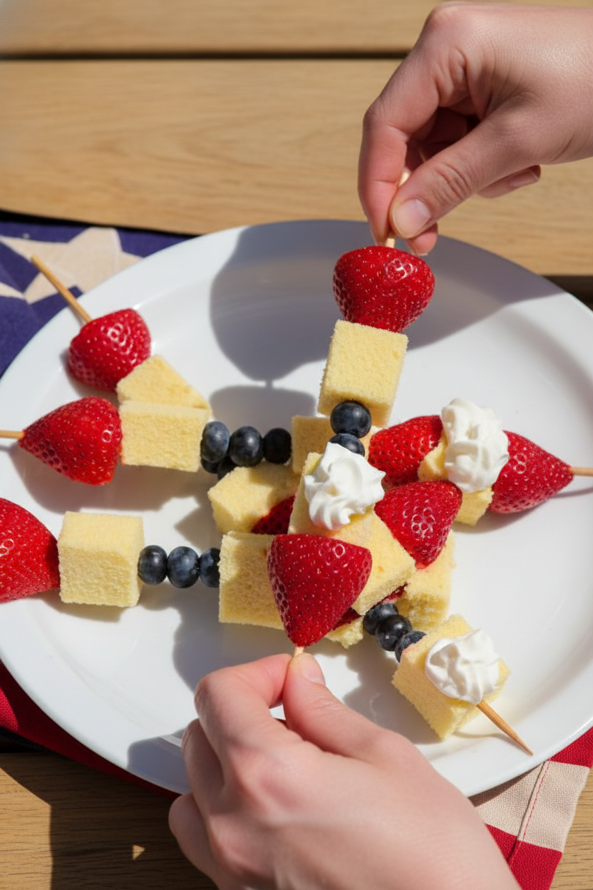 Fourth of July Recipes: Patriotic Fruit and Cake Kebobs