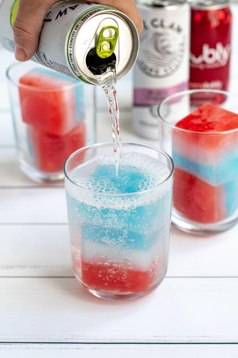 Red, White, & Blue Ice Cubes for 4th of July Drinks - The Schmidty Wife