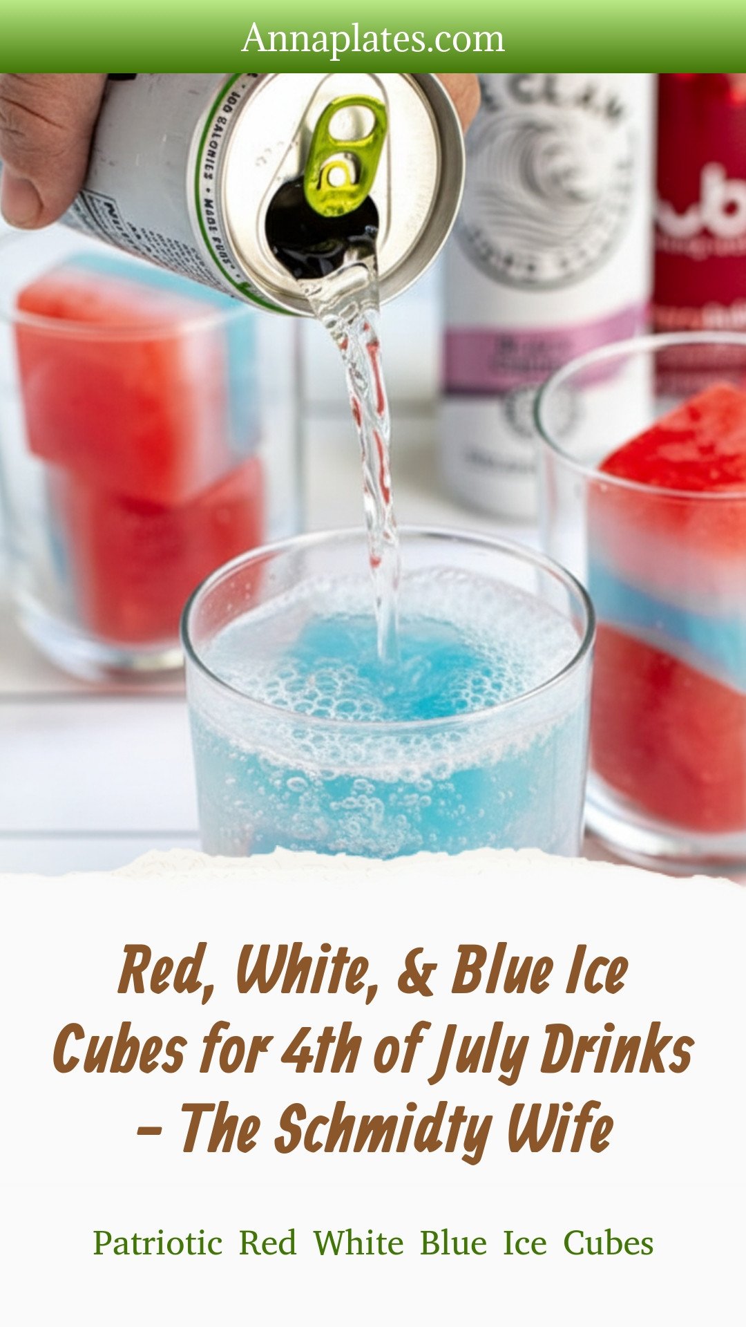 Red, White, & Blue Ice Cubes for 4th of July Drinks - The Schmidty Wife