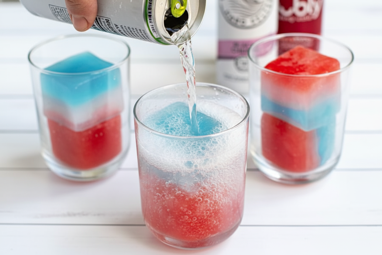 Patriotic Red White Blue Ice Cubes
