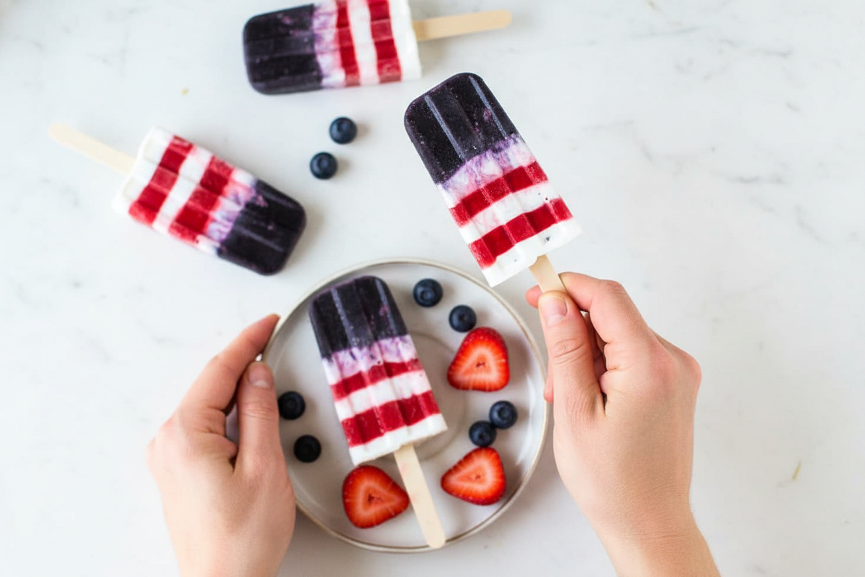 Patriotic Smoothie Popsicles