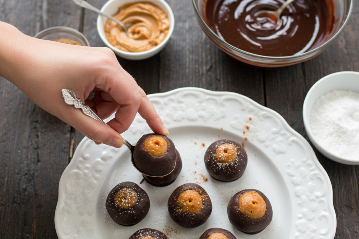 Creamy Crunchy Peanut Butter Pumpkin Truffles
