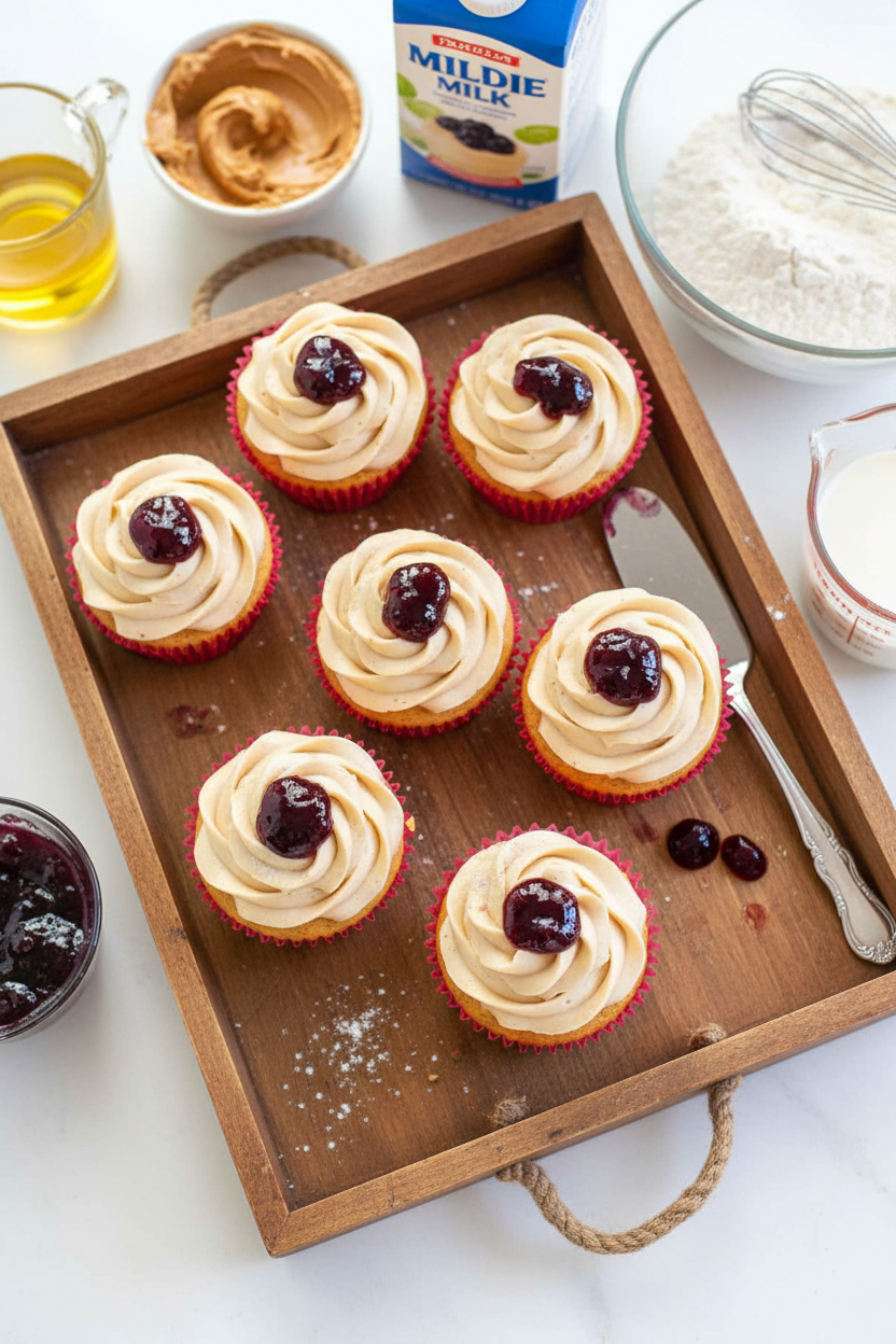 Peanut Butter and Jelly Cupcakes