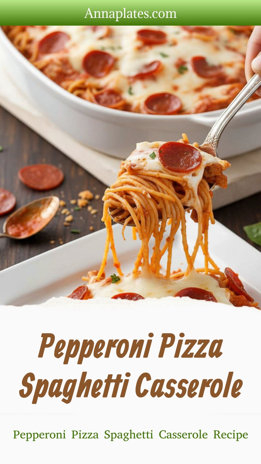 Pepperoni Pizza Spaghetti Casserole