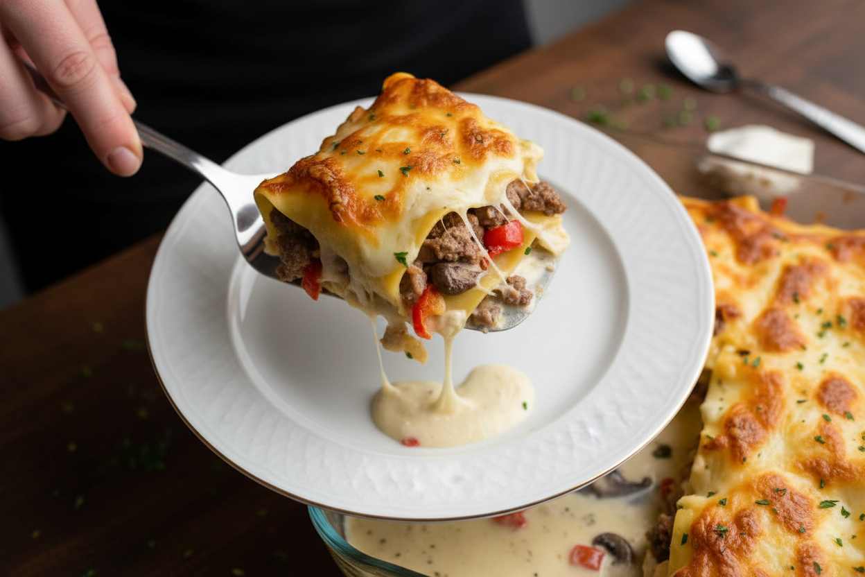 Philly Cheesesteak Lasagna Roll Ups: Philly Cheesesteak Lasagna Roll Up Recipe