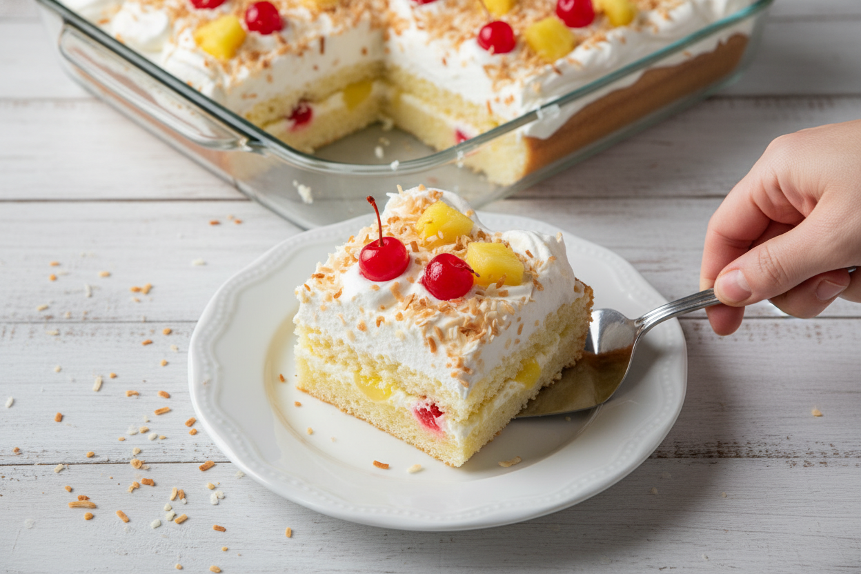 Pina Colada Poke Cake