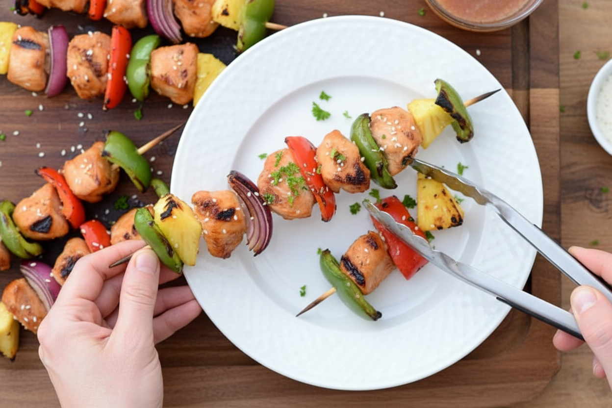 Pineapple Chicken Kabobs – The Schmidty Wife: Grilled Pineapple Chicken Kabobs Recipe