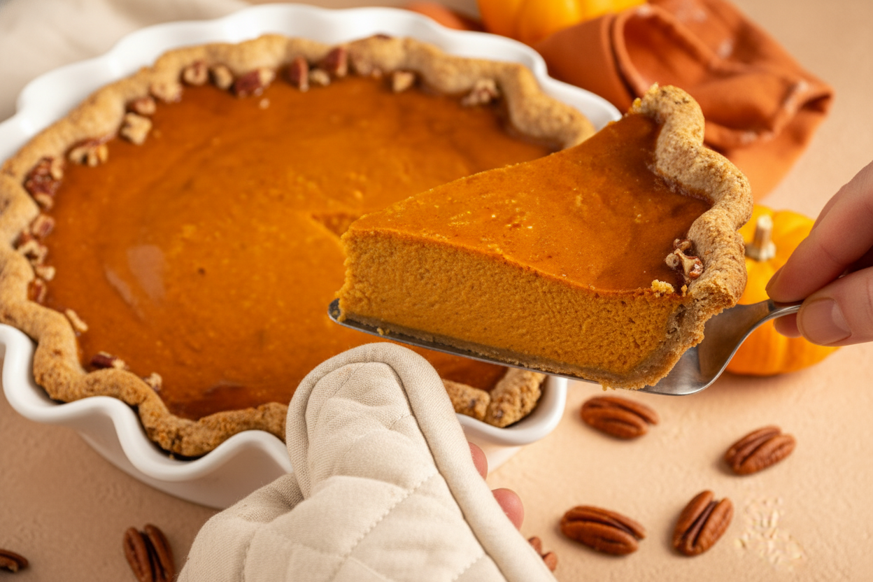 Pumpkin Pie with a Crunchy Pecan-Infused Crust - The Schmidty Wife