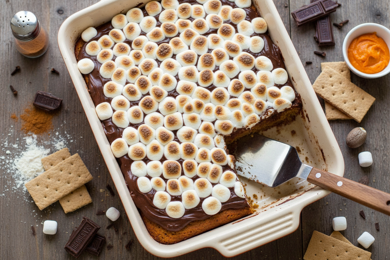 Pumpkin S'mores Cake