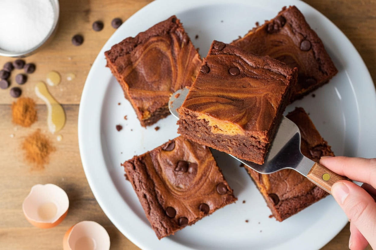 Pumpkin Swirl Cheesecake Brownies