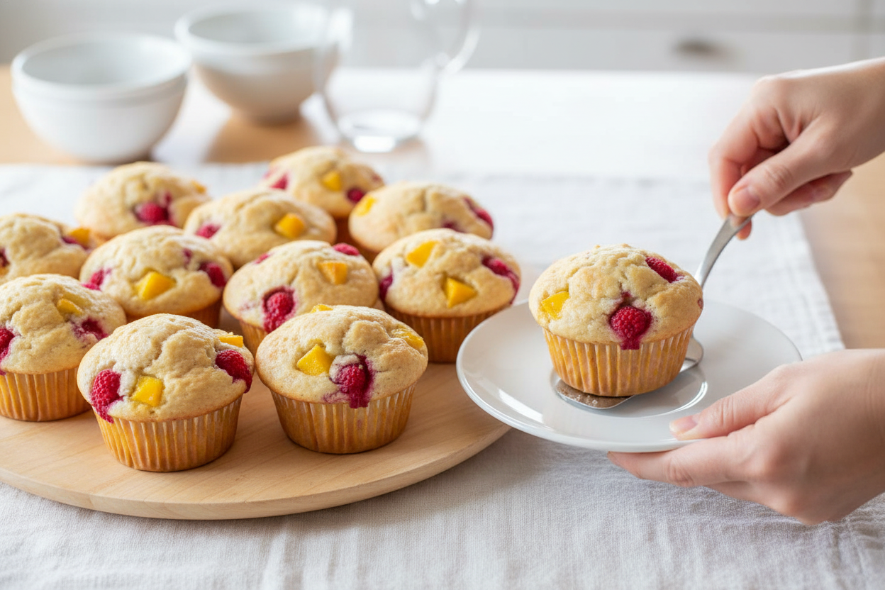 Raspberry Mango Muffins