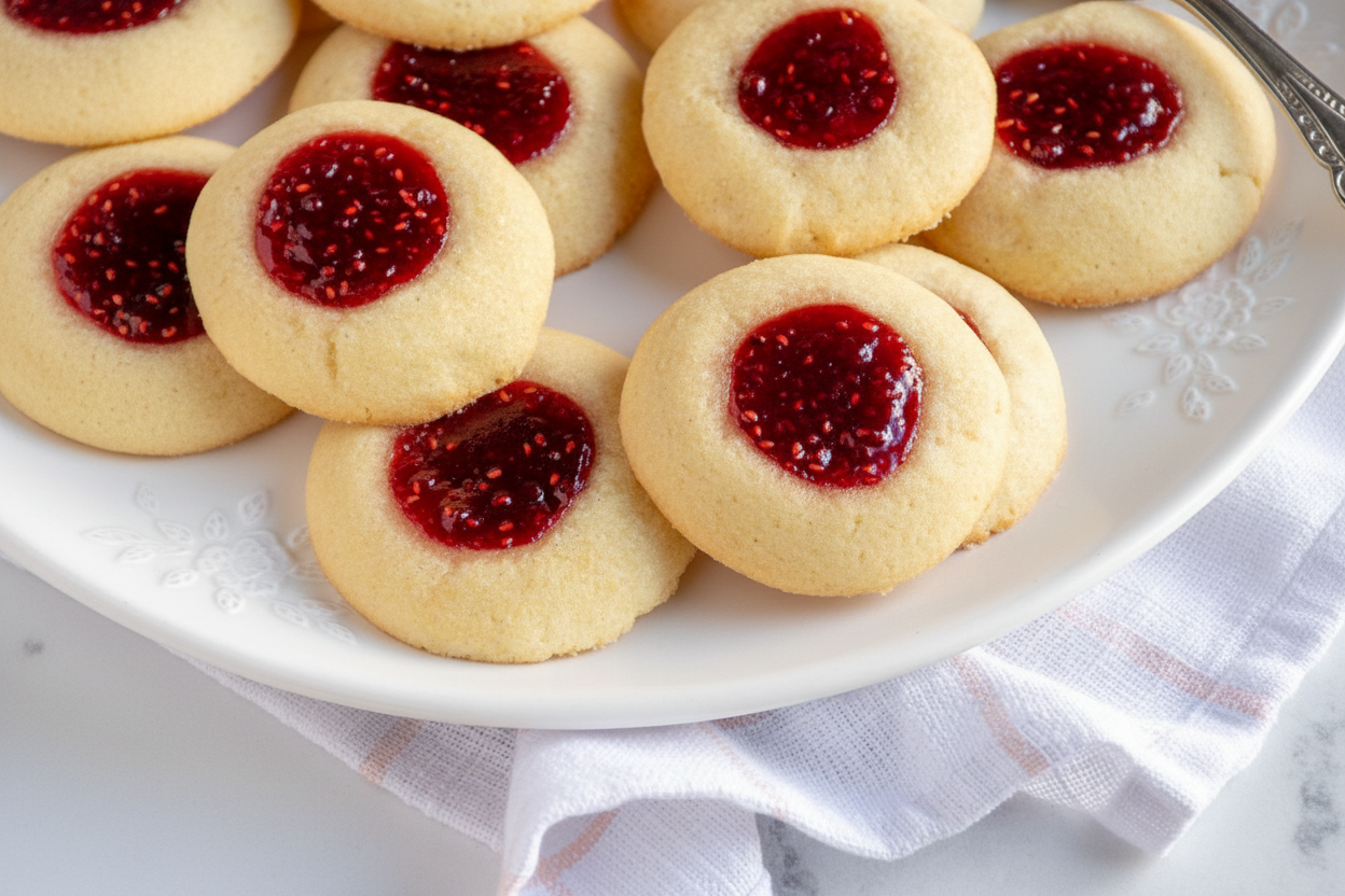 Raspberry Thumbprint Cookies - The Schmidty Wife