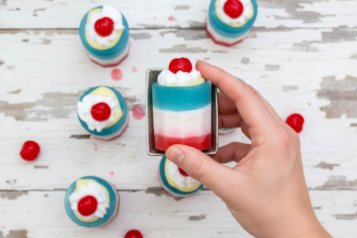 Red White and Blue Patriotic Pudding Firecrackers