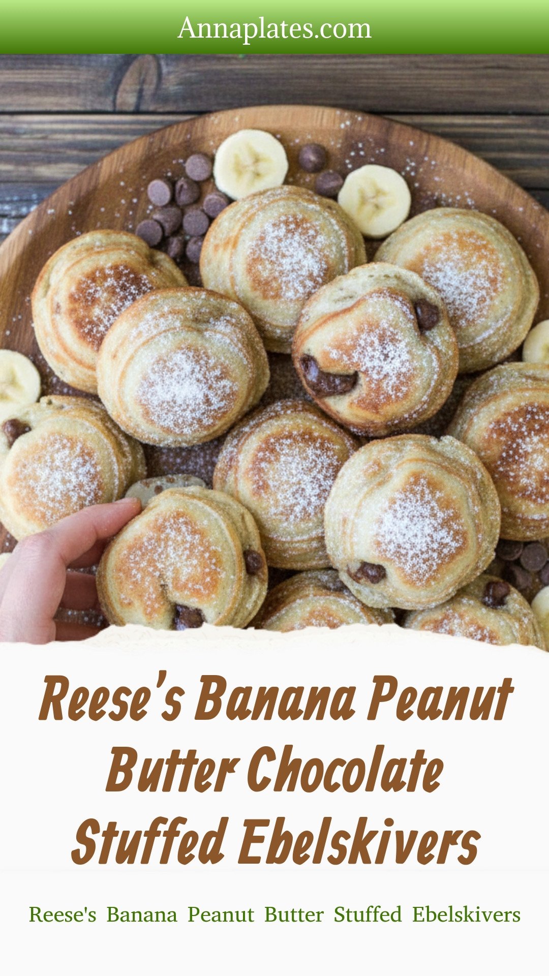 Reese's Banana Peanut Butter Chocolate Stuffed Ebelskivers