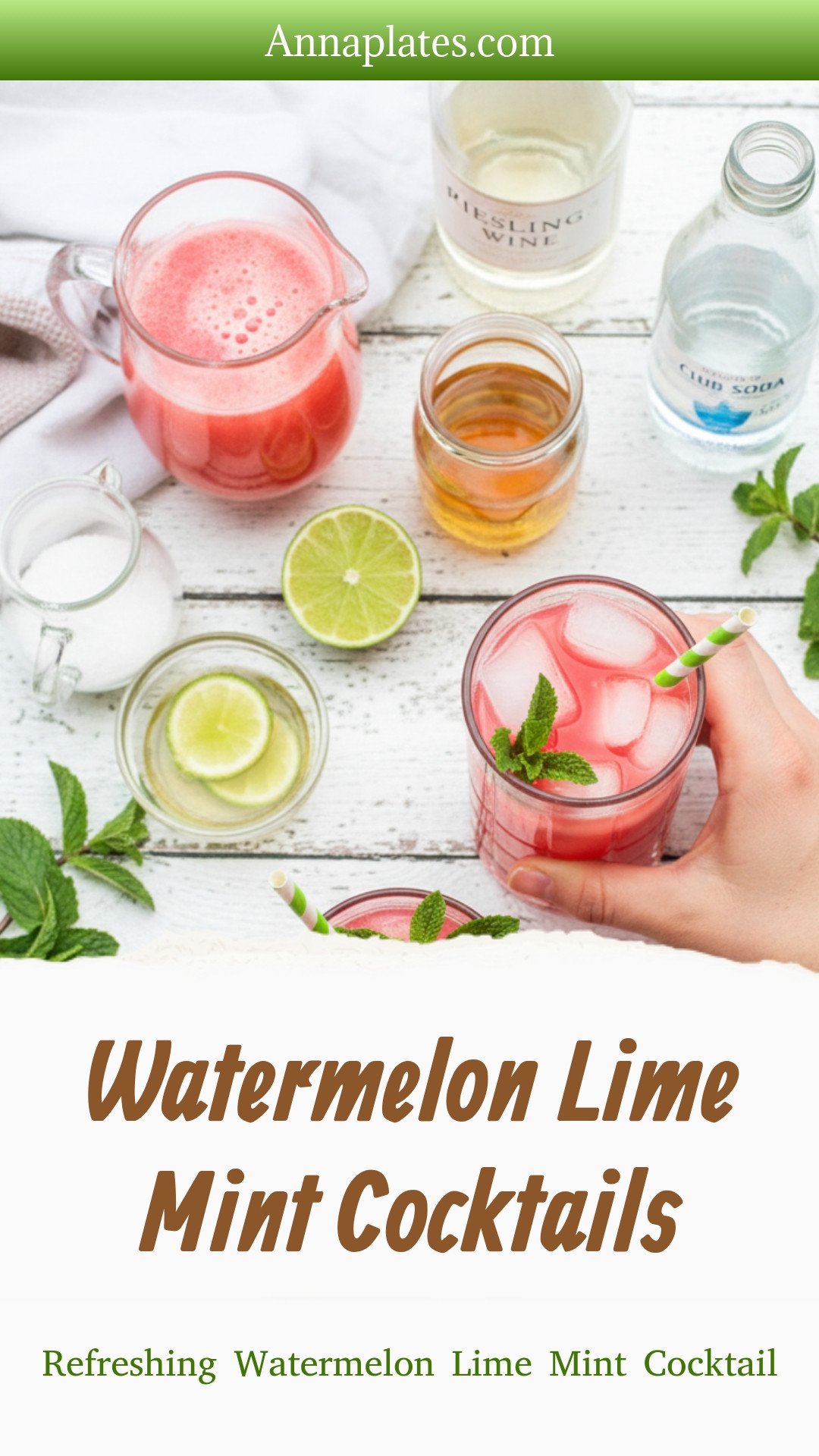 Watermelon Lime Mint Cocktails