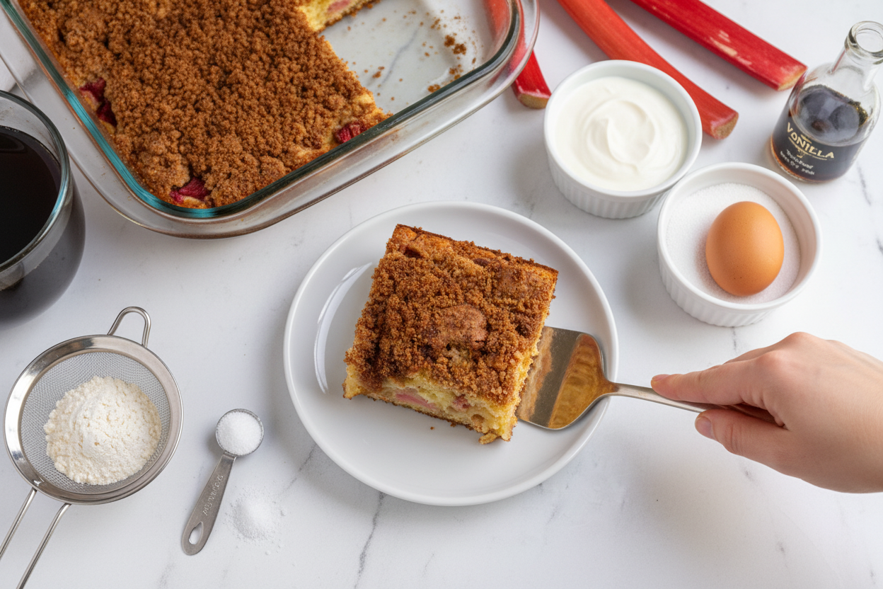 Rhubarb Yogurt Coffee Cake - The Schmidty Wife