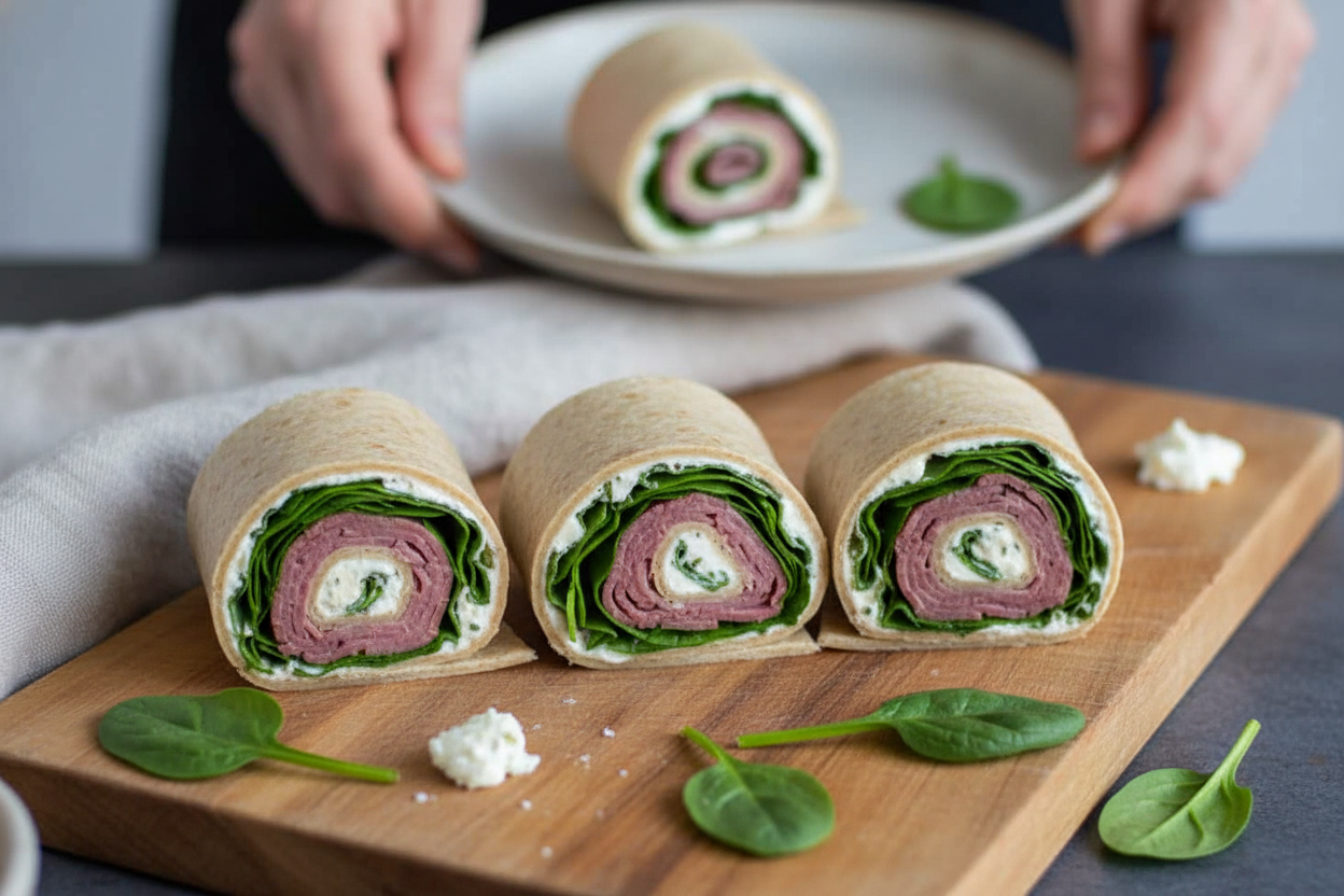 Roast Beef and Spinach Whole Wheat Wraps | An Easy Delicious Lunch!