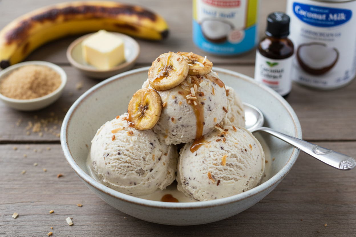 Roasted Banana and Coconut Ice Cream