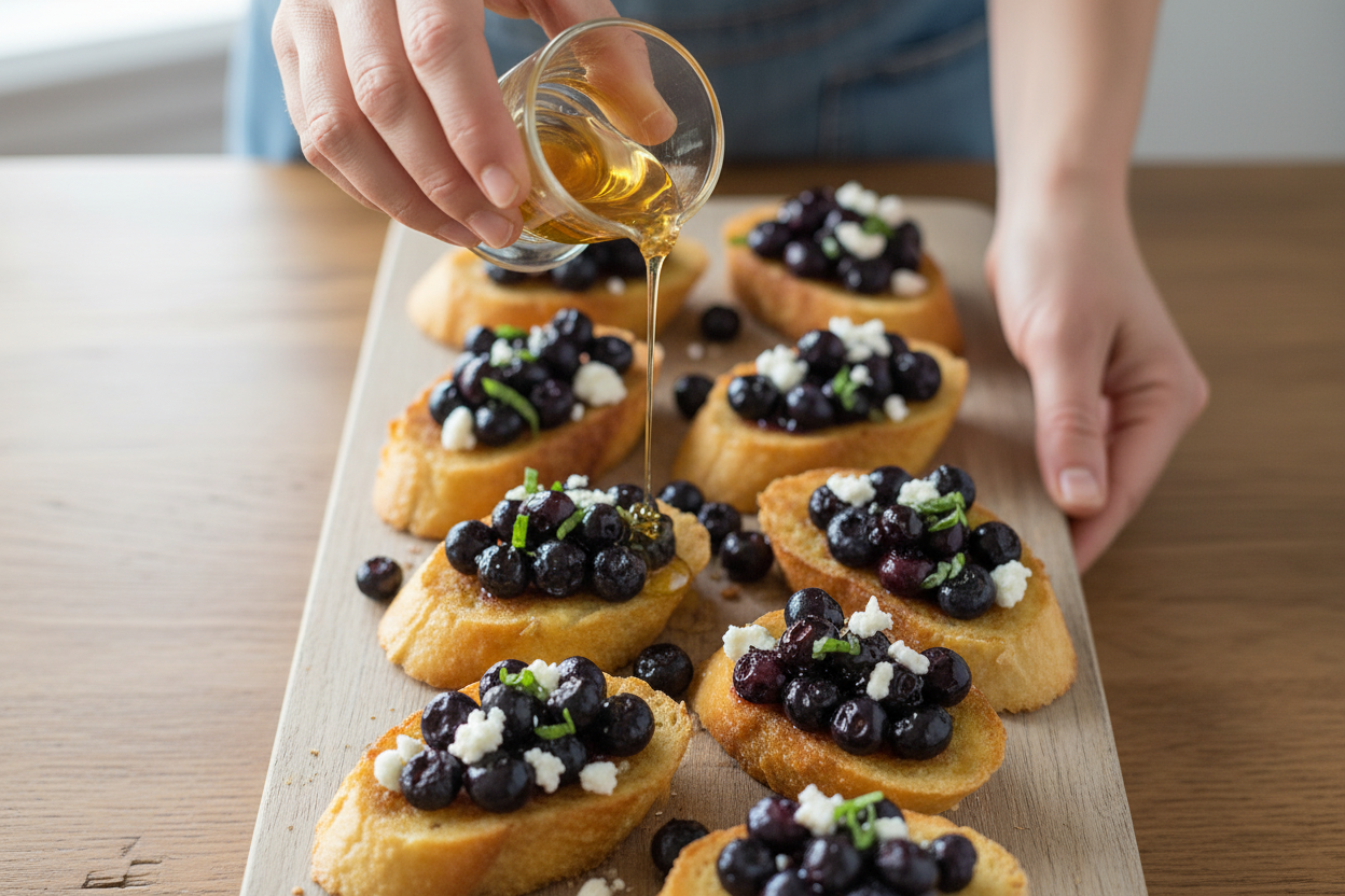 Roasted Blueberry French Toast Crostini: Roasted Blueberry French Toast Crostini Recipe