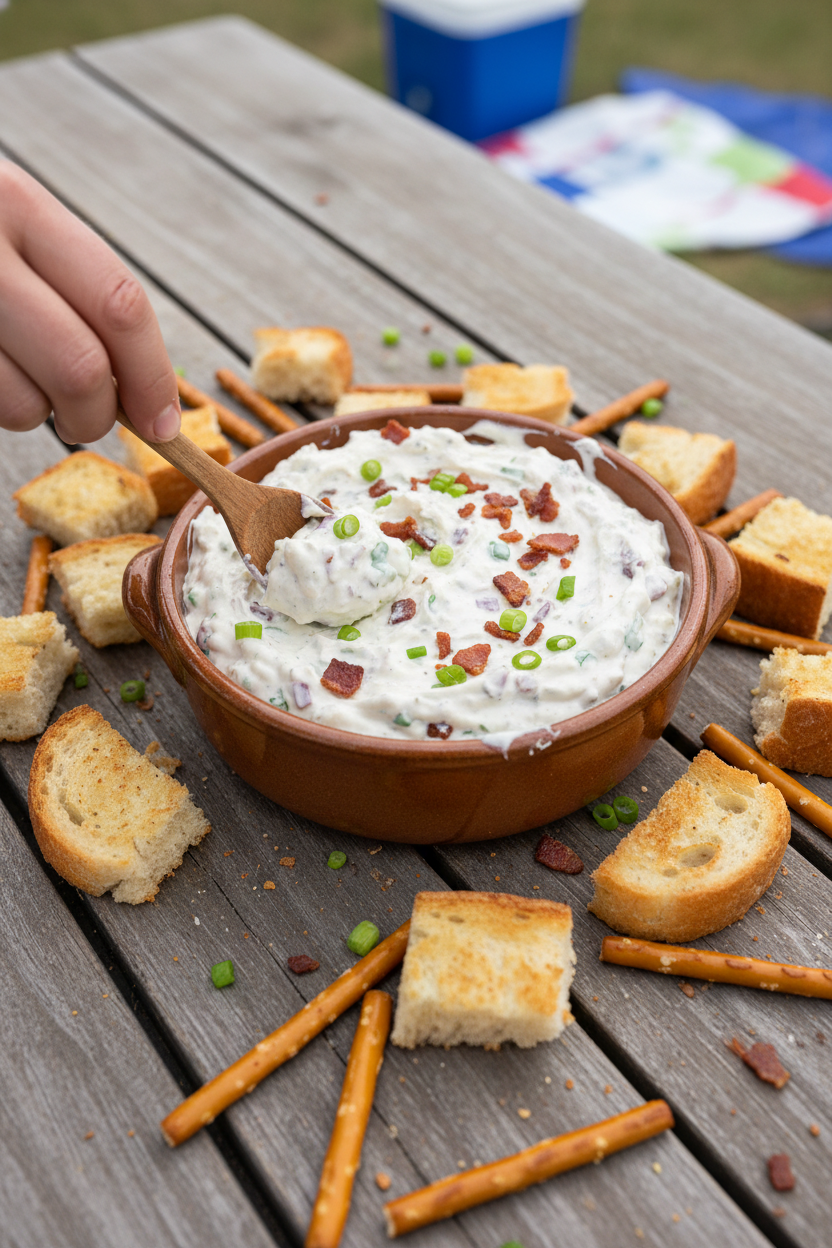 Roasted Garlic Bacon Dip for Tailgating