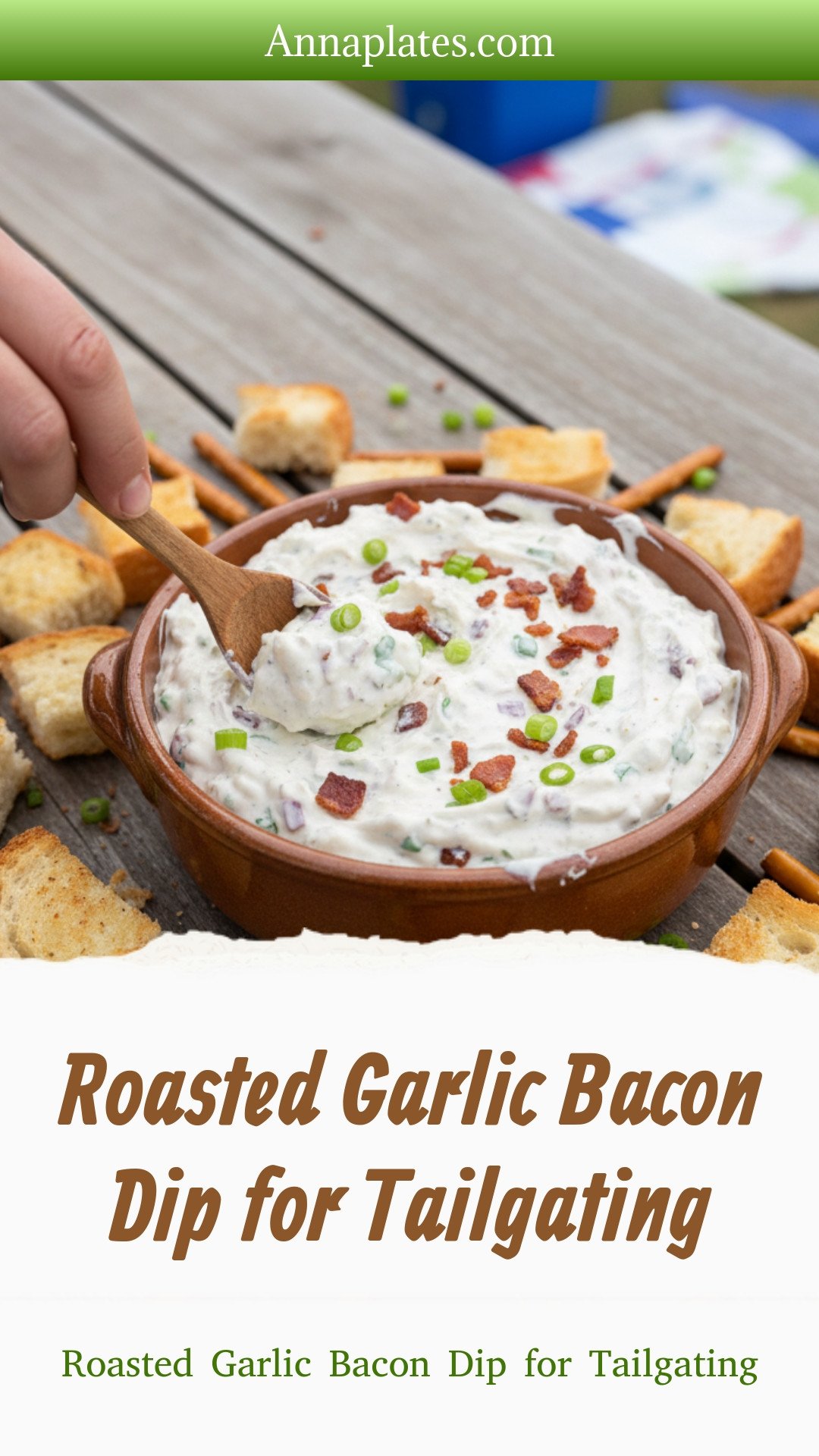 Roasted Garlic Bacon Dip for Tailgating