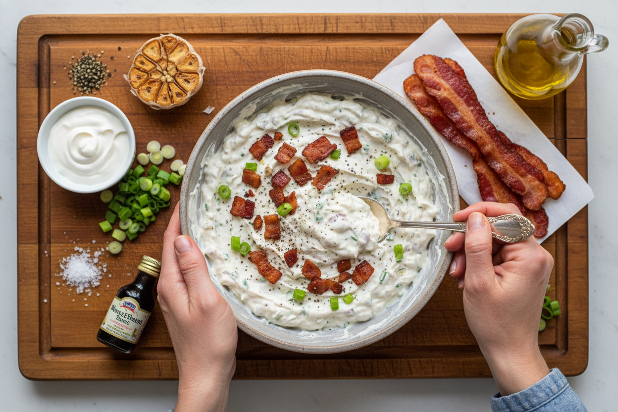 Roasted Garlic Bacon Dip for Tailgating: Roasted Garlic Bacon Dip for Tailgating