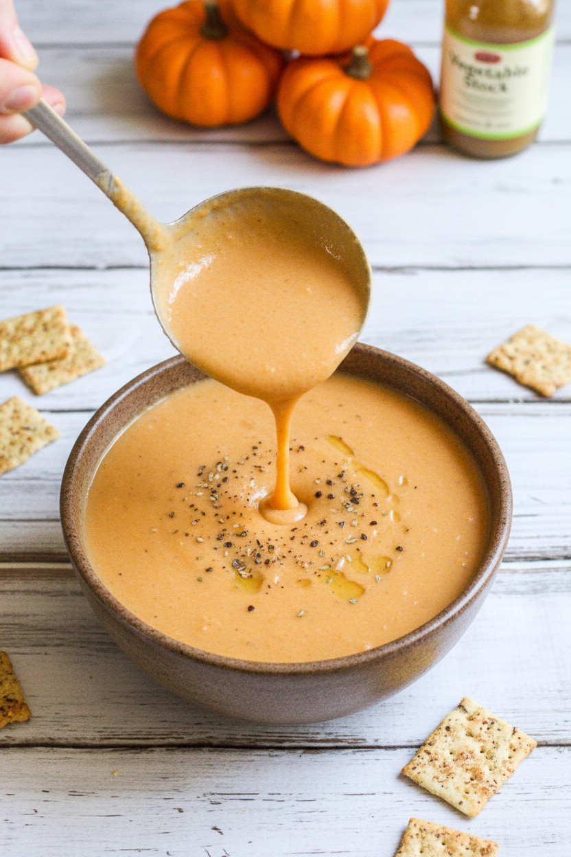 Roasted Garlic Cauliflower Pumpkin Soup - Easy & Delicious!