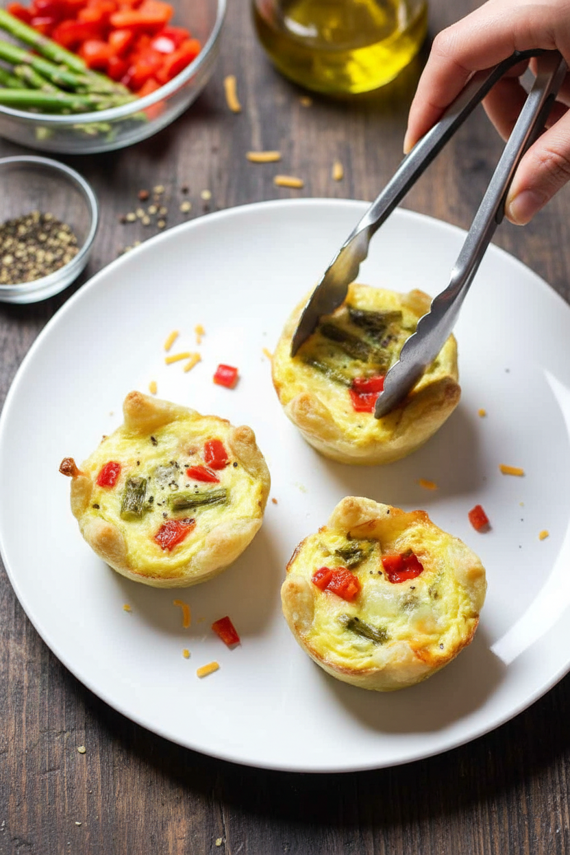 Roasted Red Pepper Asparagus Mini Tarts