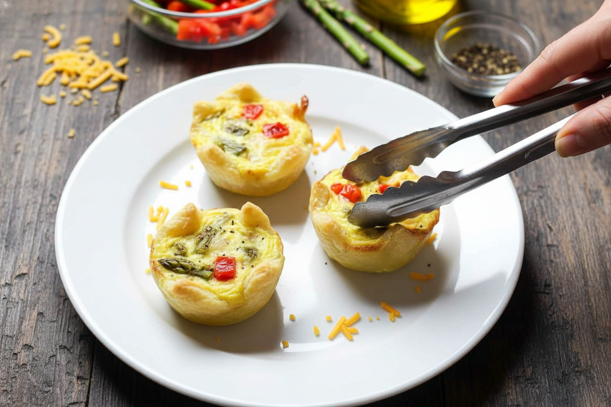 Roasted Red Pepper Asparagus Mini Tarts Recipe