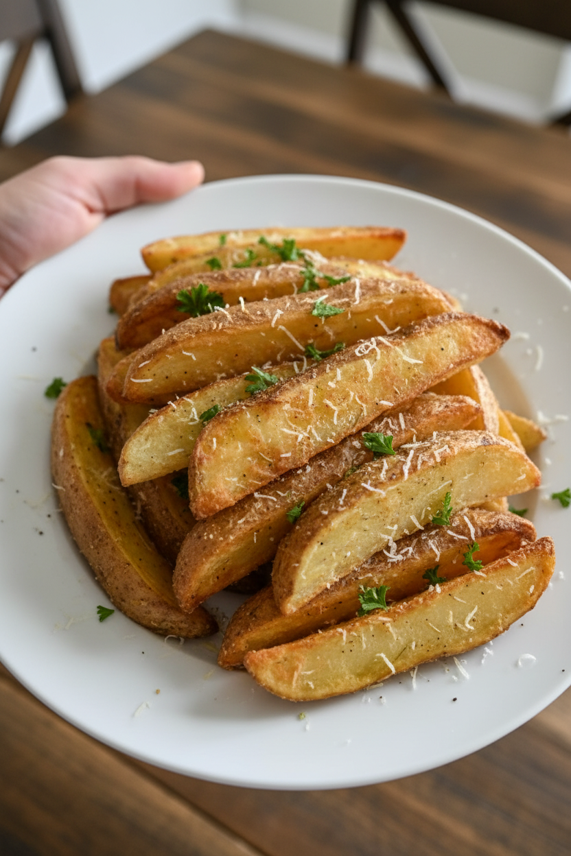 Rosemary Parmesan Baked Potato Wedges - The Schmidty Wife