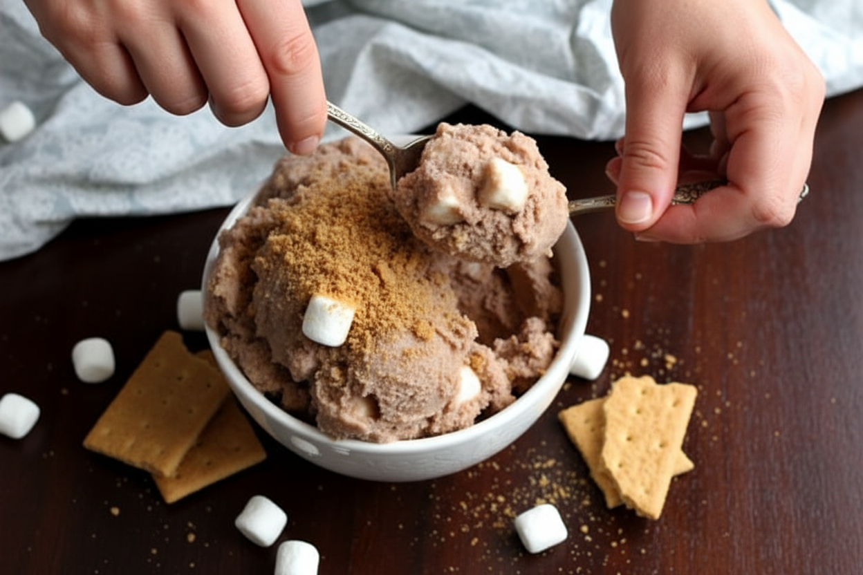 S’mores Snow Ice Cream - The Schmidty Wife
