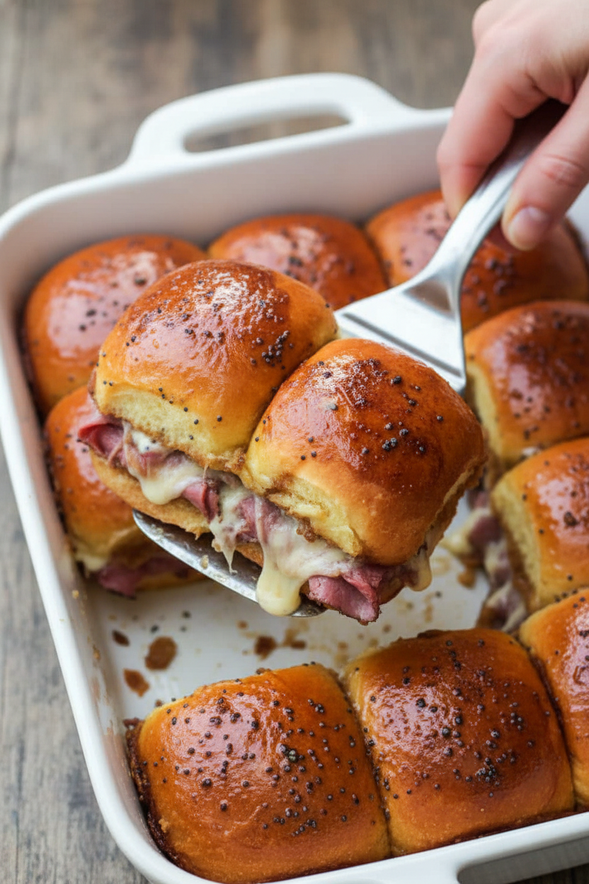 Saucy Roast Beef and Swiss Sliders