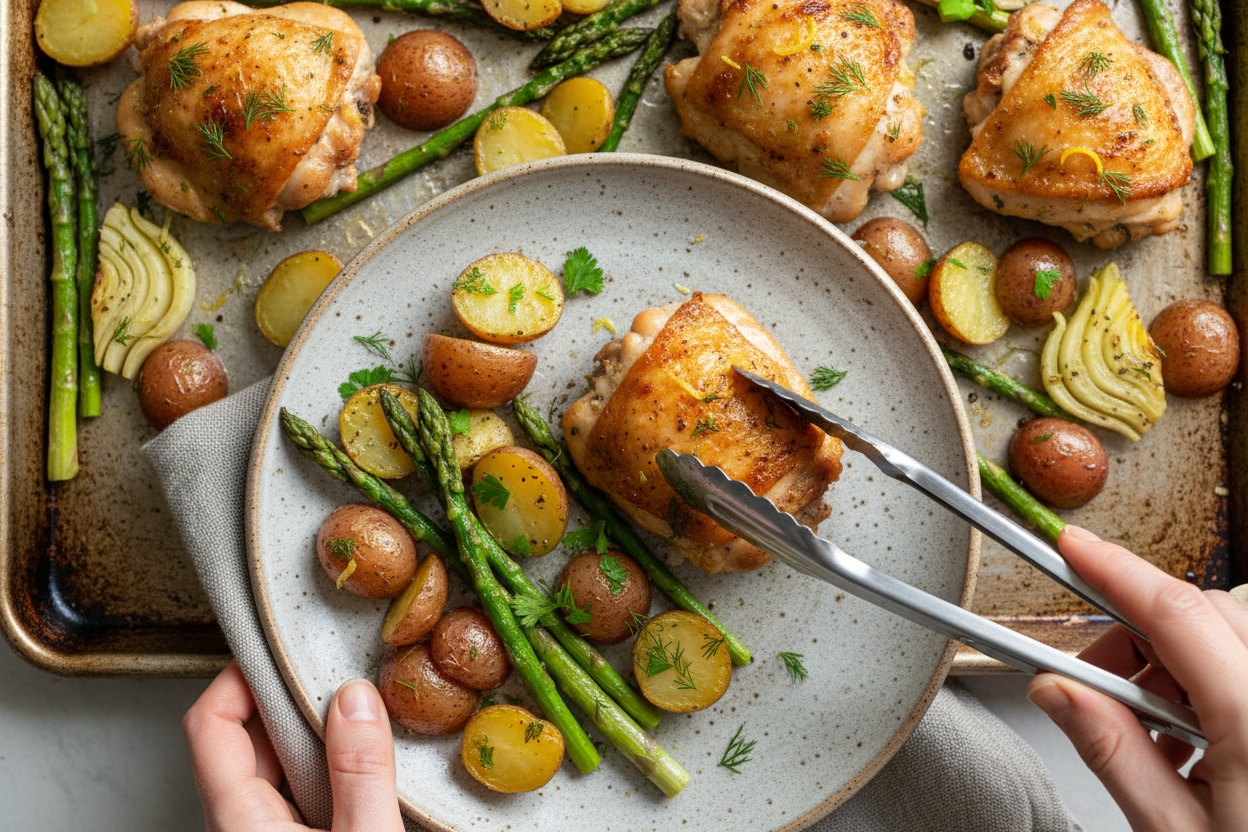 Sheet Pan Chicken with Spring Vegetables – The Schmidty Wife: Sheet Pan Chicken And Spring Vegetables Recipe