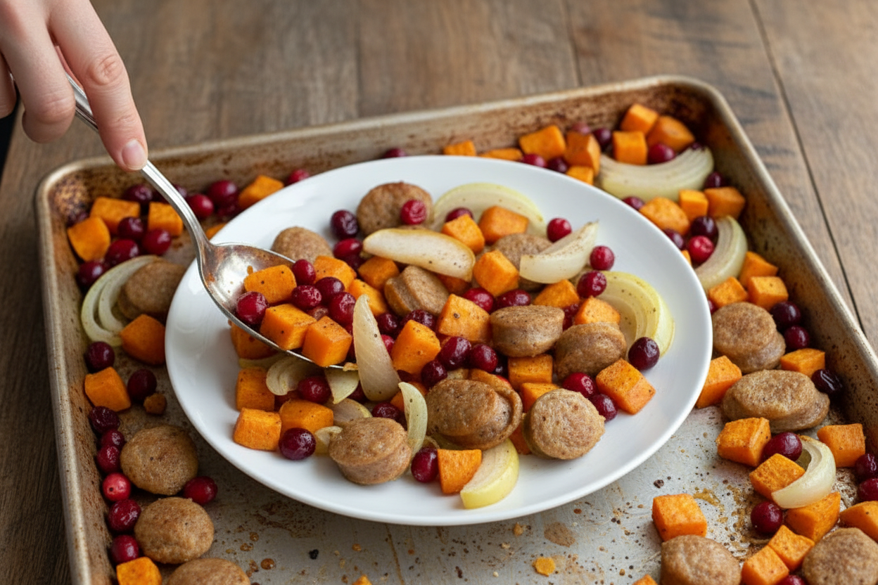 Sheet Pan Cranberry Chicken Sausage - The Schmidty Wife